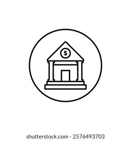Bank icon vector outline logo sign