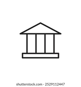 Ícone de banco Contorno do conjunto de vetores
