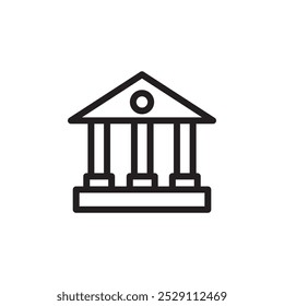 ícone de banco Vetor definir contorno