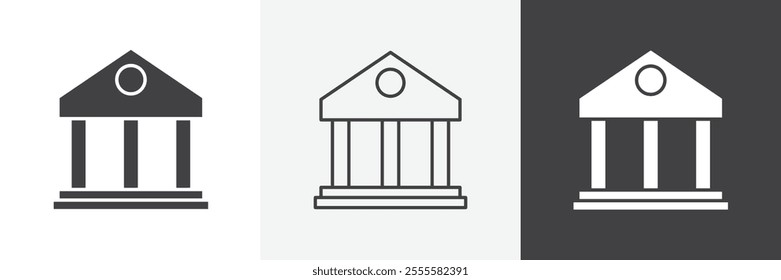 Bank icon vector set for ui designs