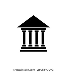 Bank icon vector, Bank sign flat black trendy style illustration for web and app on white background..eps
