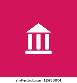 bank icon vector. bank sign on pink background. bank icon for web and app