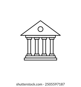 Bank icon vector, Bank sign simple flat black linear illustration for web and app..eps