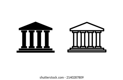 Bank icon vector. Bank sign and symbol, museum, university