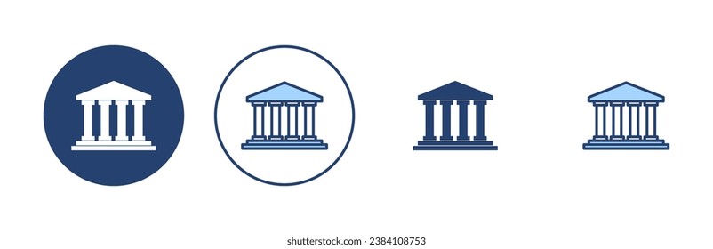 Bank icon vector. Bank sign and symbol, museum, university