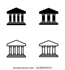Bank icon vector. Bank sign and symbol, museum, university