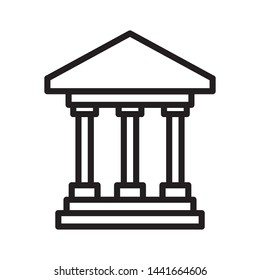 bank icon vector in simple style template
