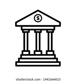 bank icon vector in simple style template