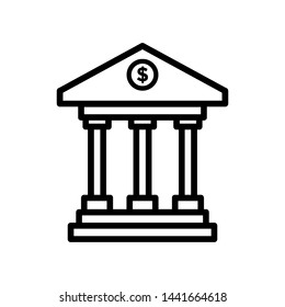 bank icon vector in simple style template