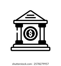 Bank icon vector stock illustration