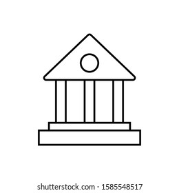 Bank icon vector in trendy line design