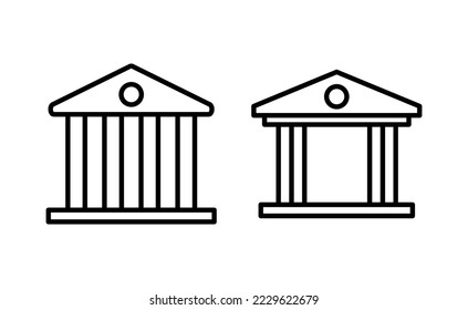 Vector de icono bancario para aplicaciones web y móviles. Signo y símbolo del banco, museo, universidad