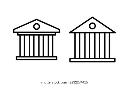 Vector de icono bancario para aplicaciones web y móviles. Signo y símbolo del banco, museo, universidad