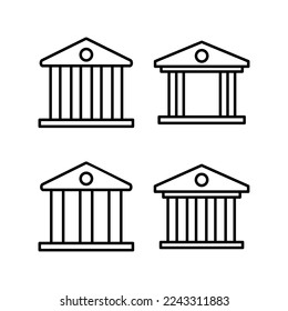 Vector de icono bancario para aplicaciones web y móviles. Signo y símbolo del banco, museo, universidad