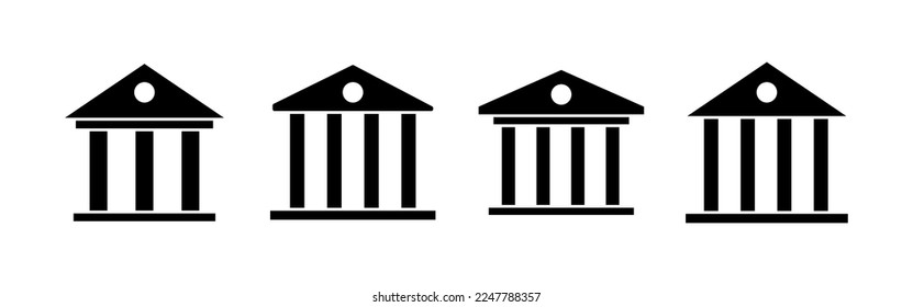 Vector de icono bancario para aplicaciones web y móviles. Signo y símbolo del banco, museo, universidad