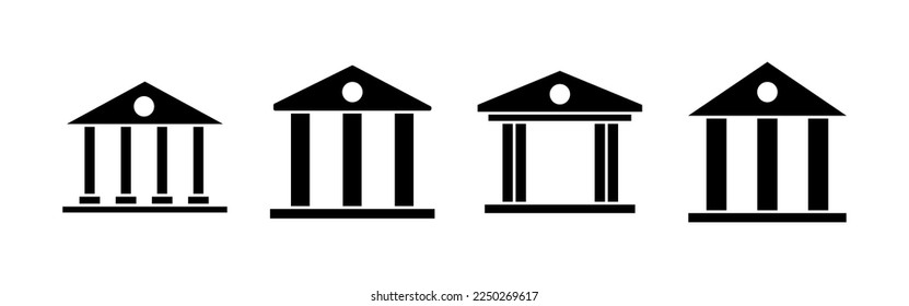 Vector de icono bancario para aplicaciones web y móviles. Signo y símbolo del banco, museo, universidad