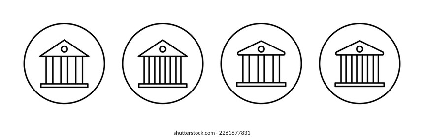 Vector de icono bancario para aplicaciones web y móviles. Signo y símbolo del banco, museo, universidad