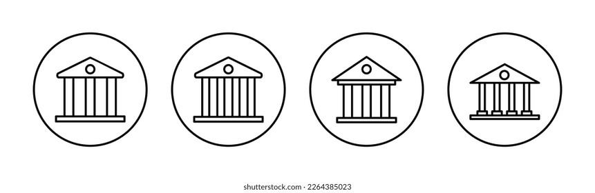 Vector de icono bancario para aplicaciones web y móviles. Signo y símbolo del banco, museo, universidad