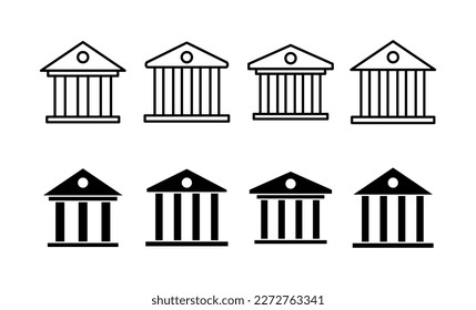 Vector de icono bancario para aplicaciones web y móviles. Signo y símbolo del banco, museo, universidad