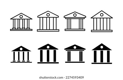 Bank icon vector for web and mobile app. Bank sign and symbol, museum, university