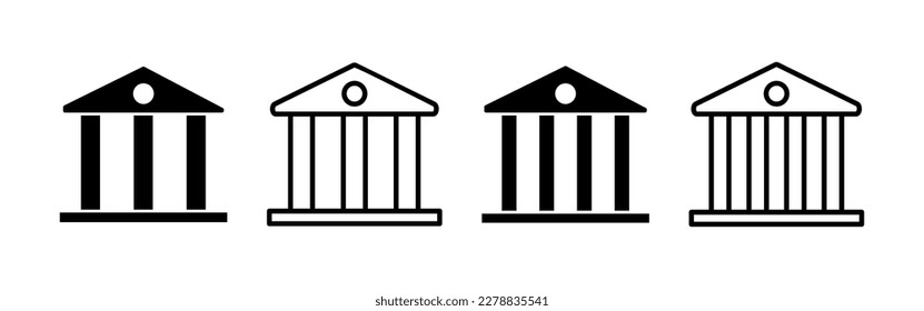 Bank icon vector for web and mobile app. Bank sign and symbol, museum, university