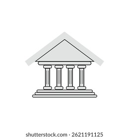 Vector del icono del banco para el Web y el App móvil. Letrero y símbolo bancario, museo, universidad.