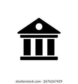 Vetor de ícone de banco para aplicativo móvel e Web. Sinal e símbolo de banco, museu, universidade