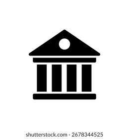 Vetor de ícone de banco para aplicativo móvel e Web. Sinal e símbolo de banco, museu, universidade