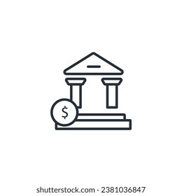 icono del banco. vector.Curso editable.Signo de estilo lineal para uso de diseño web,logotipo.Ilustración de símbolo.