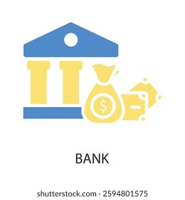 bank icon. vector.Editable stroke.linear style sign for use web design,logo.Symbol illustration.