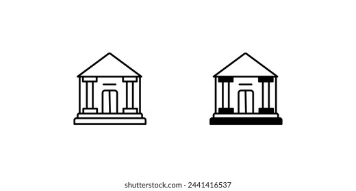 bank icon with white background vector stock illustration