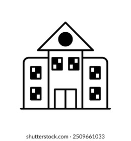 Icono de banco con fondo blanco Vector Ilustración de stock