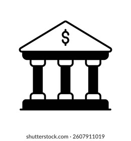 bank icon with white background vector stock illustration