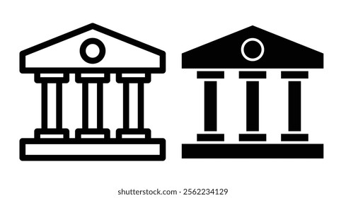 Bank Icons pack in outlined and flat versions