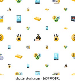 bank icons pattern seamless. Included editable flat gold bar, Deposit, Accounting, digital banking, Fork, Cryptocurrency, bitcoin, crypto-exchange icons. bank icons for web and mobile.