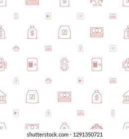 bank icons pattern seamless white background. Included editable line sack, Coin, money tree, money sack, atm, money, in hand icons. bank icons for web and mobile.