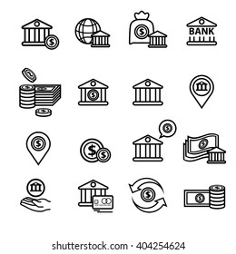 Conjunto de iconos del banco
