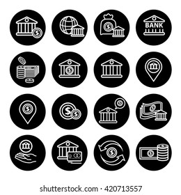 Bank icons set