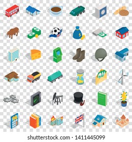 Bank icons set. Isometric style of 36 bank vector icons for web for any design