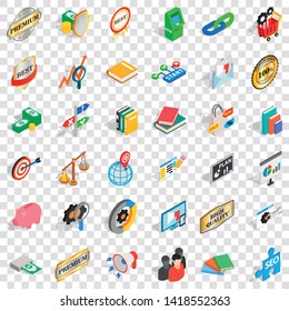 Bank icons set. Isometric style of 36 bank vector icons for web for any design