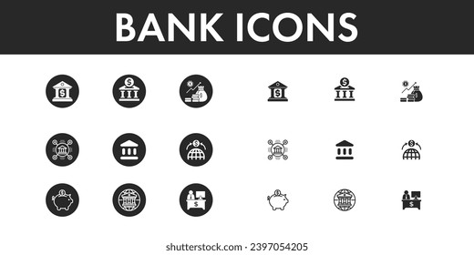 Bank icons set vector design