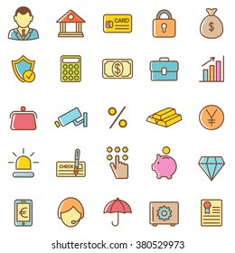 Juego de iconos de banco.Vector