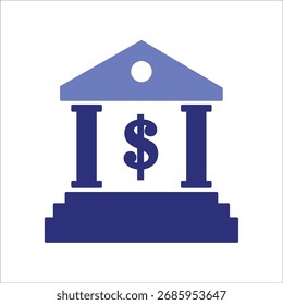 bank icons. simple colored vector