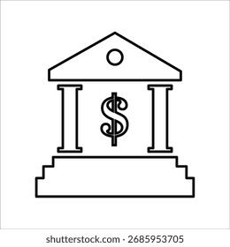 bank icons. simple line vector