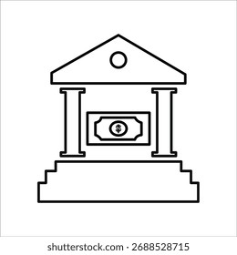 Iconos del banco. Vector de línea simple