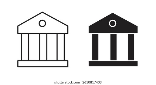 Bank icons. thin line vector icons