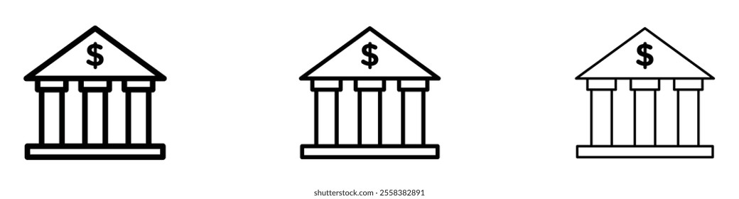 Bank icons in tree different stroke sizes