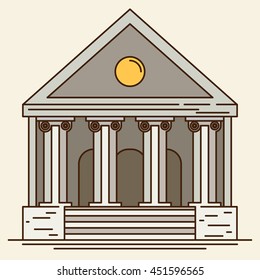 Bank illustration. Flat vector.