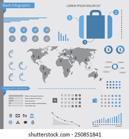 bank infographic elements, on white background 
