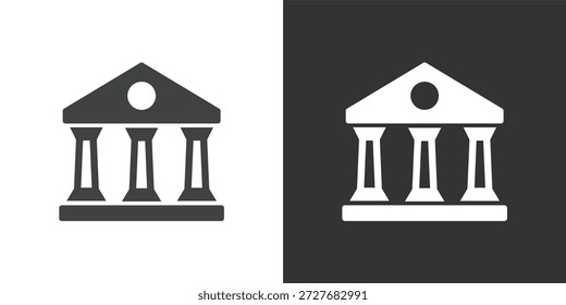 Icono del edificio del banco o de la institución. Icono de la serie de glifos sólidos